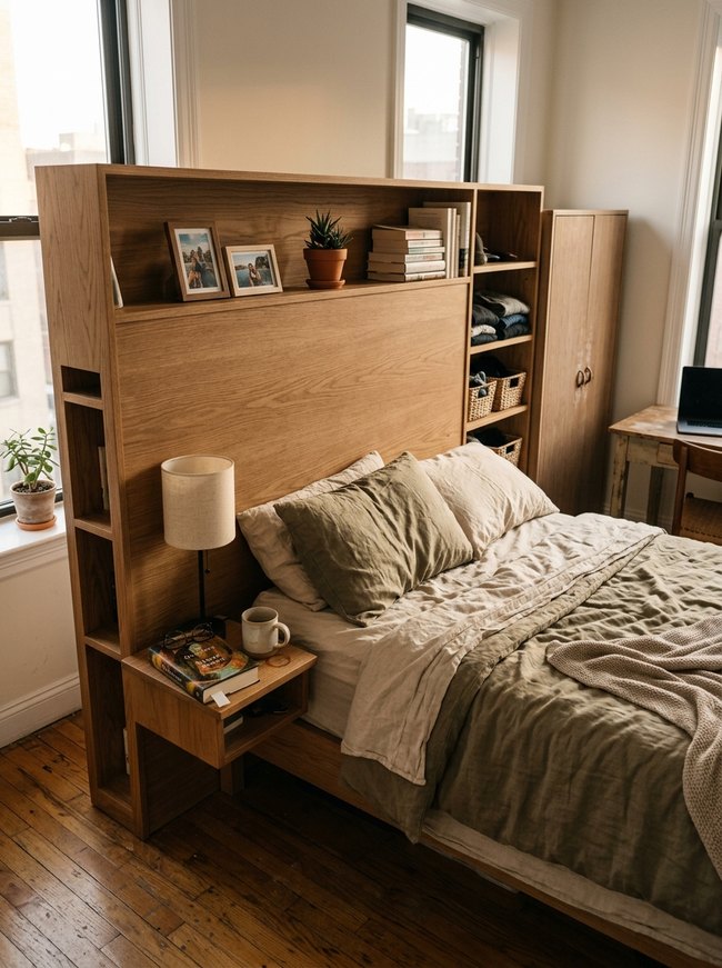 Space-Saving Bedroom Headboard