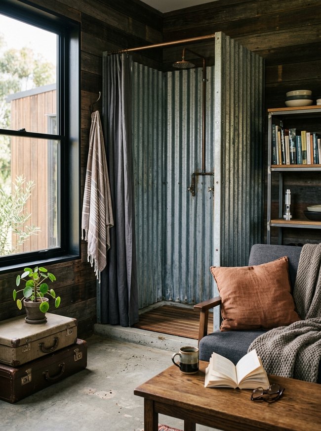 Corrugated Metal Shower