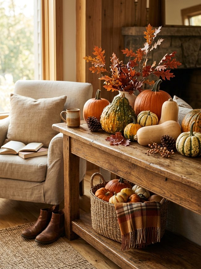 Gourd Display Entryway Shelf