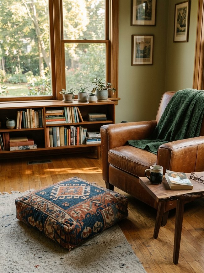 Patterned Textile Floor Pillow