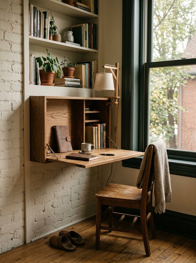 Folding Wall Desk Compartment