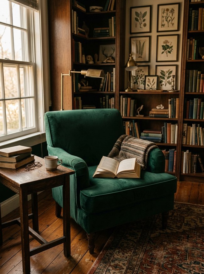 Emerald Green Velvet Armchair