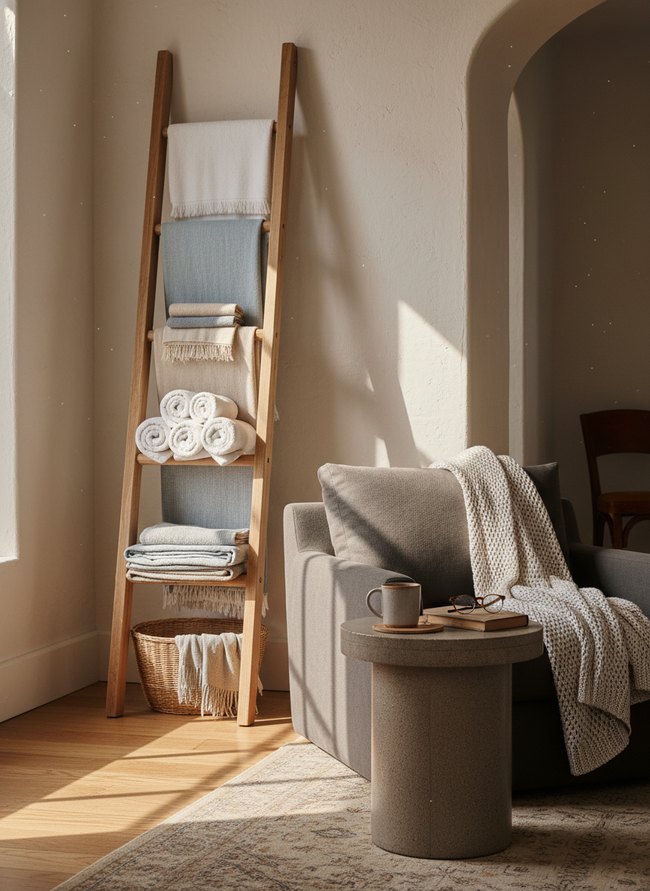 Ladder Shelf Towel Display