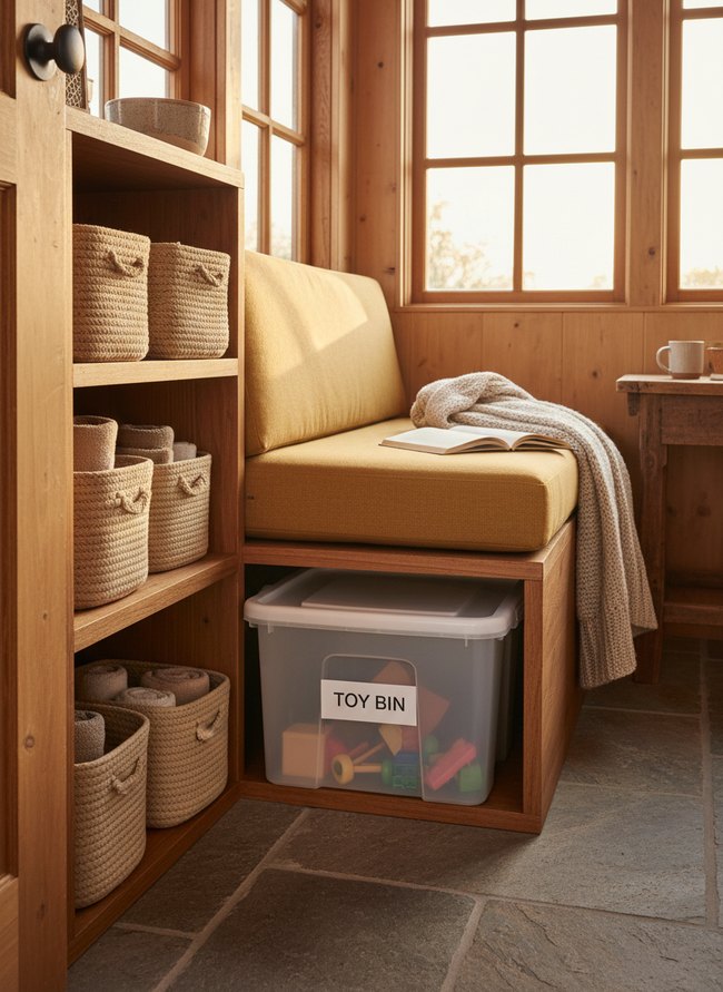 Labeled Plastic Toy Bin