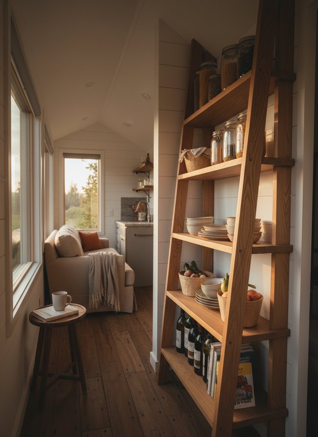Compact Ladder Shelf Pantry