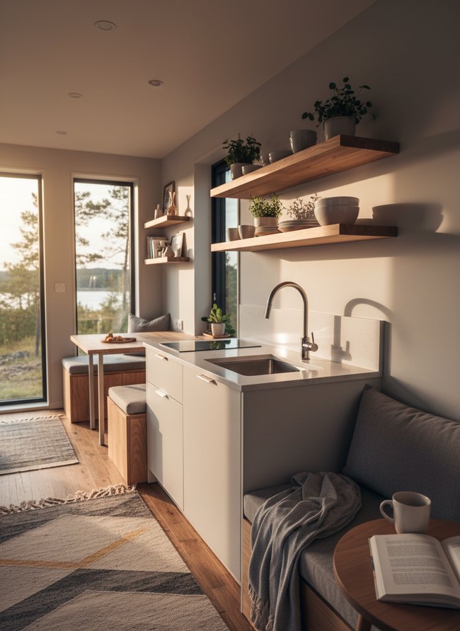 Floating Shelf Corner Kitchen