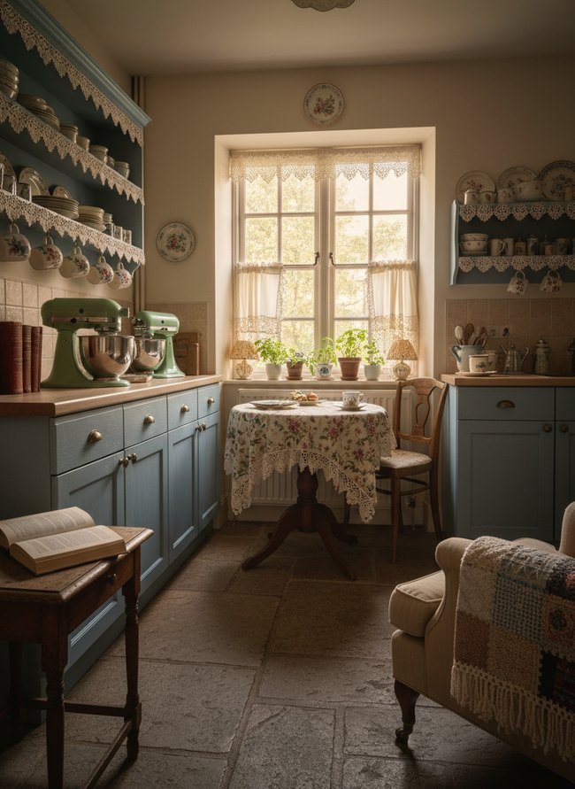 Crochet Trim Apartment Kitchen