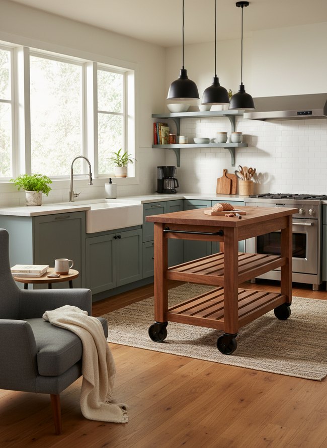 Modern Wood Utility Island