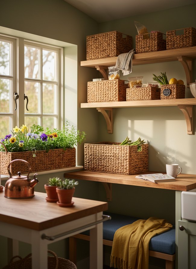 Woven Basket Pantry Update