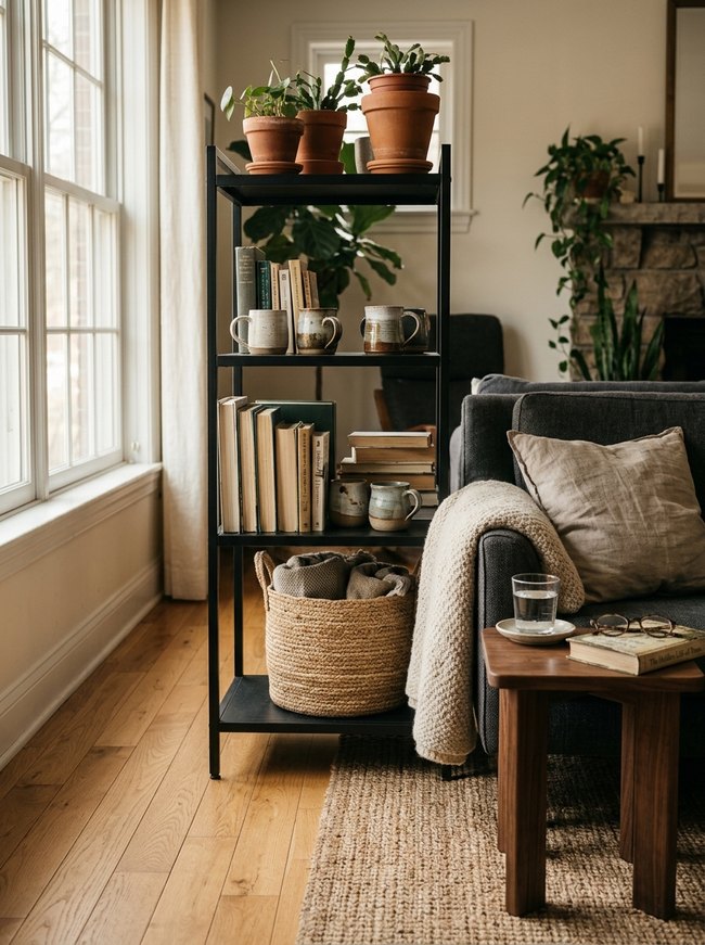 Matte Black Metal Shelf