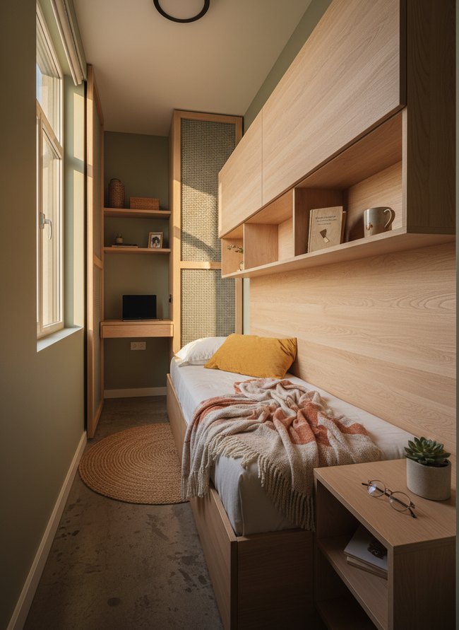 Wall-Mounted Headboard Storage