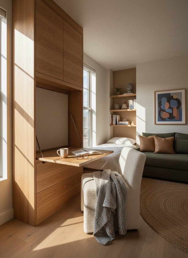 Fold-Out Desk Bedroom