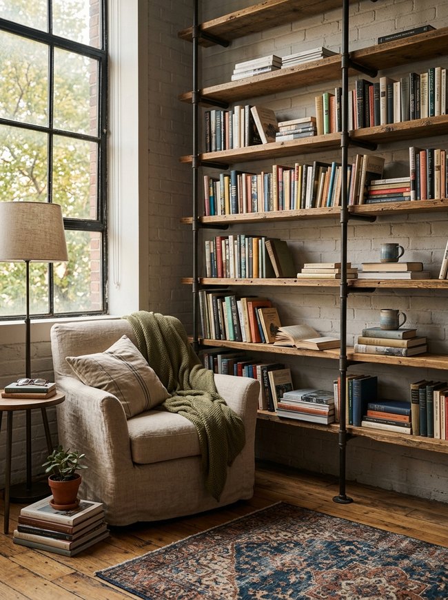 Industrial Pipe Bookshelf
