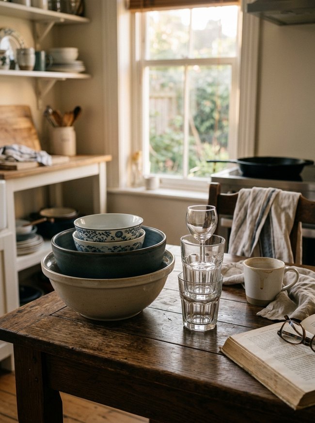 Stacked Bowl & Glassware