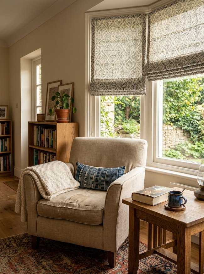 Patterned Roman Lift Shade