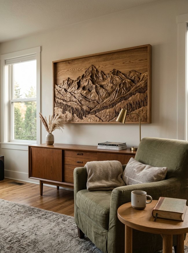 Mountain Landscape Relief Art