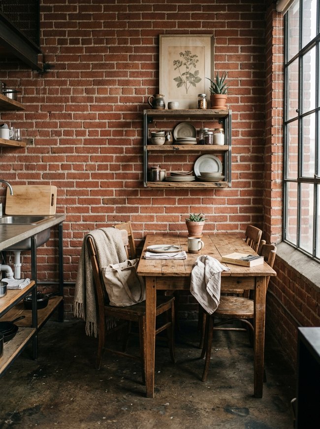 Brick Wall Dining Alcove