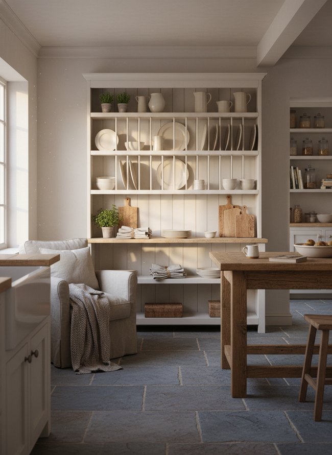 Farmhouse White Plate Rack