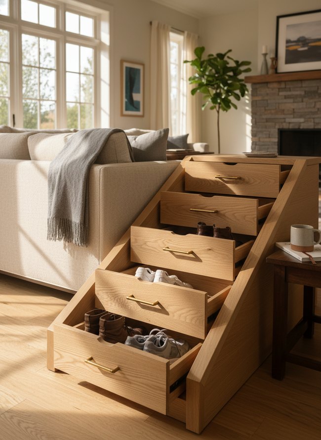 Stair Riser Drawer System