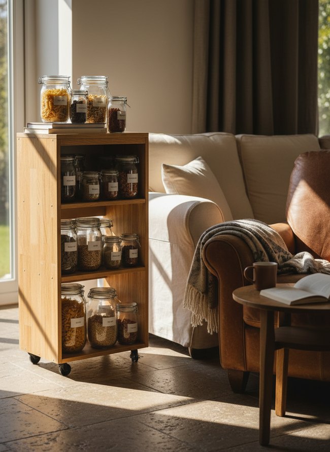 Slim Rolling Pantry Cart