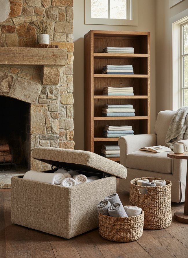 Vertical Stacked Shelf Linens