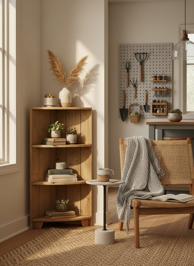 Tiered Cabinet Corner Shelf