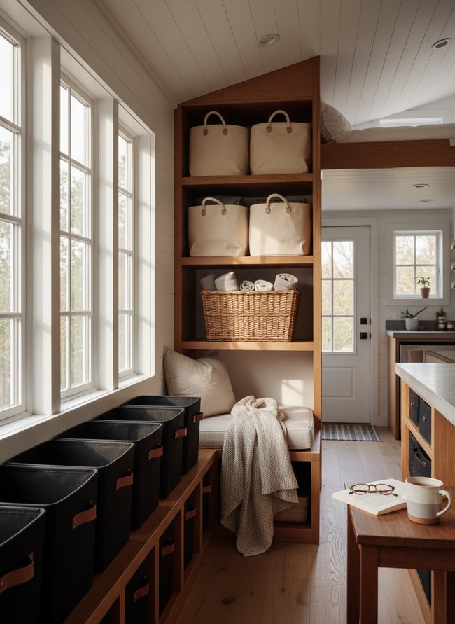 Compact Wicker Utility Basket