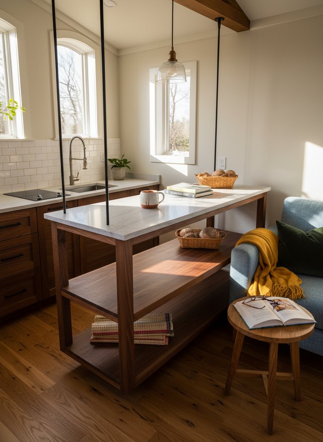 Floating Shelf Kitchen Island