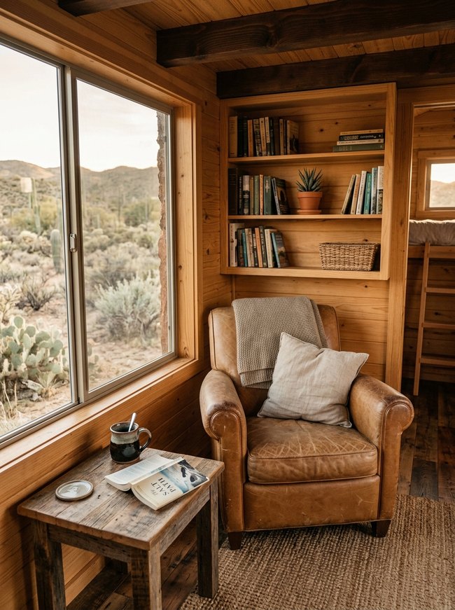 Warm Leather Lounge Space