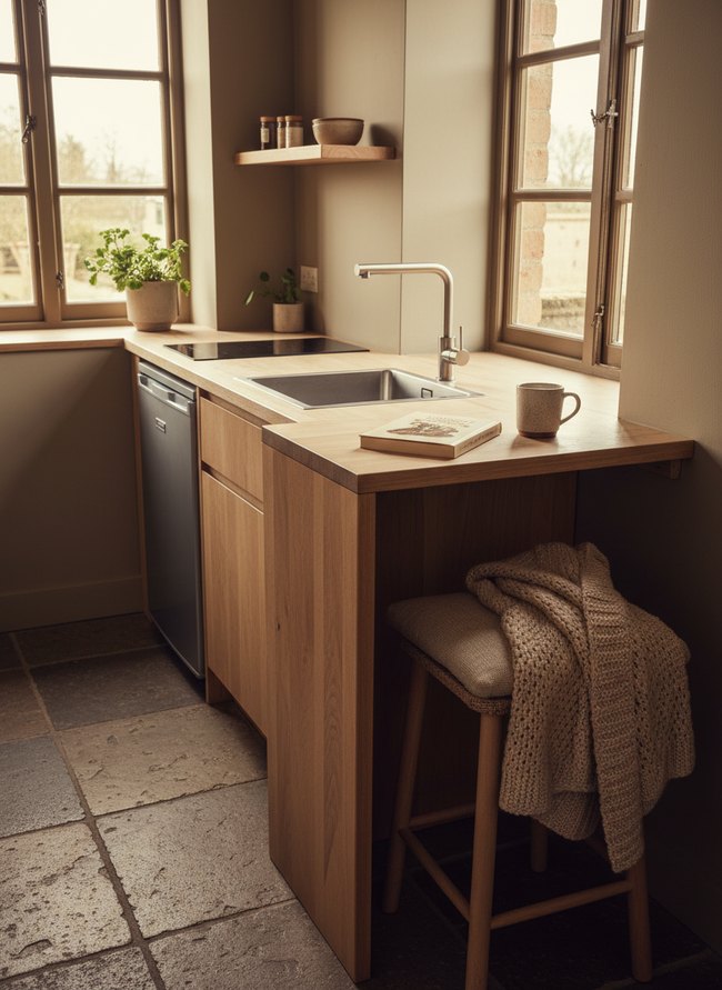 Fold-Down Faucet Sink