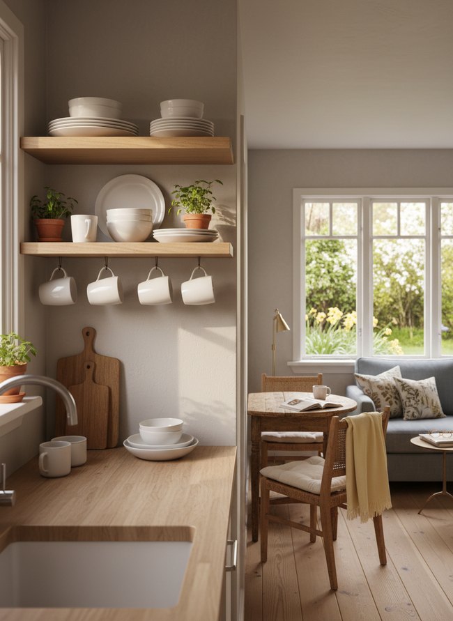 Minimalist White Dishware Display
