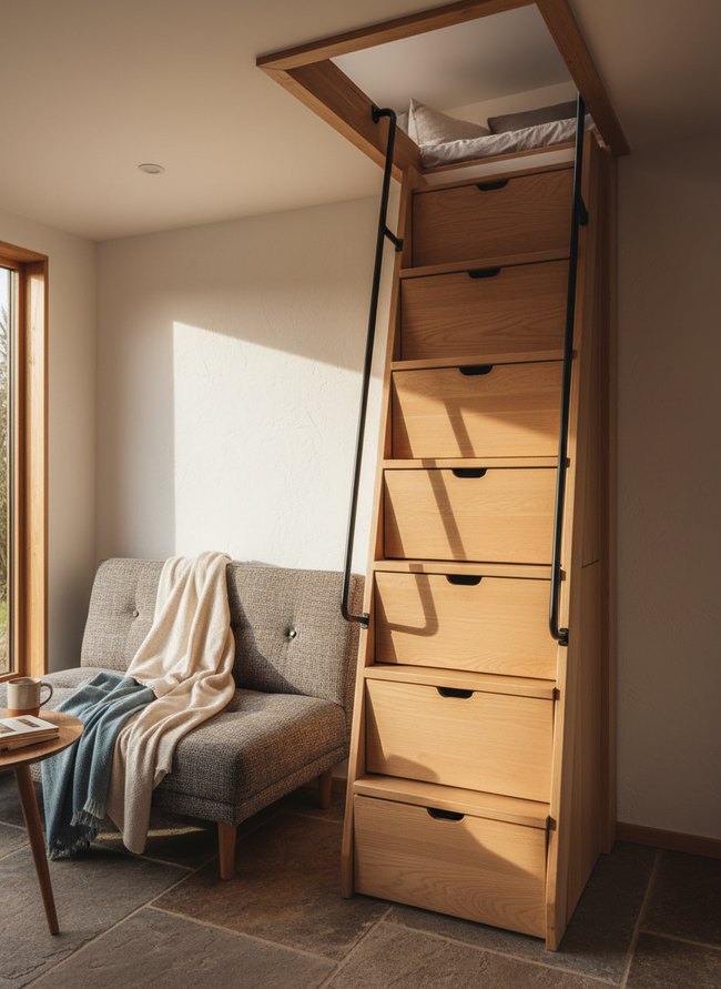 Folding Stair Storage