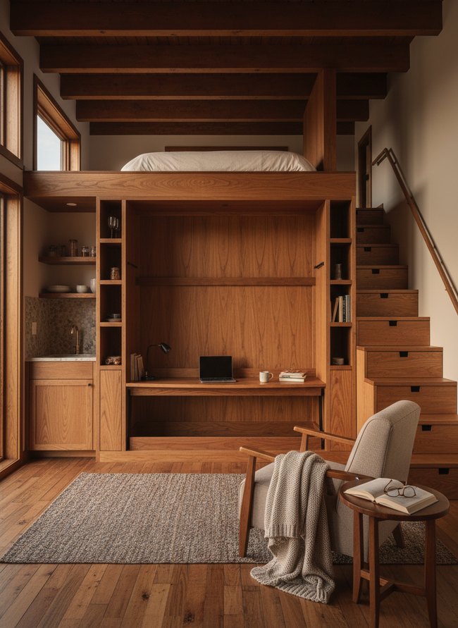 Fold-Down Wall Bed Organizer