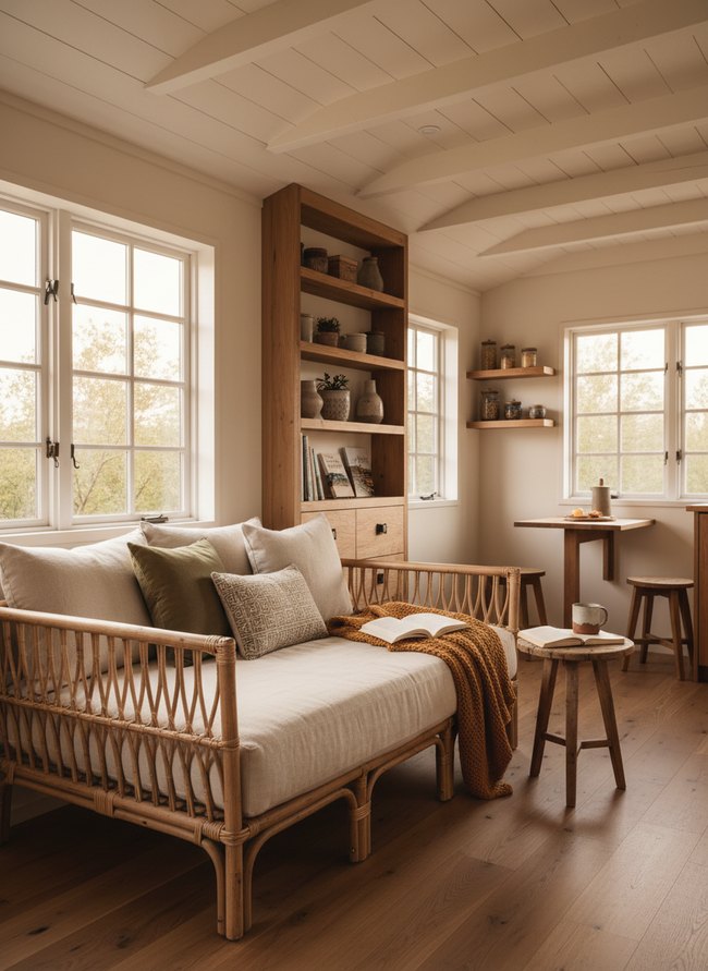 Bohemian Woven Rattan Daybed
