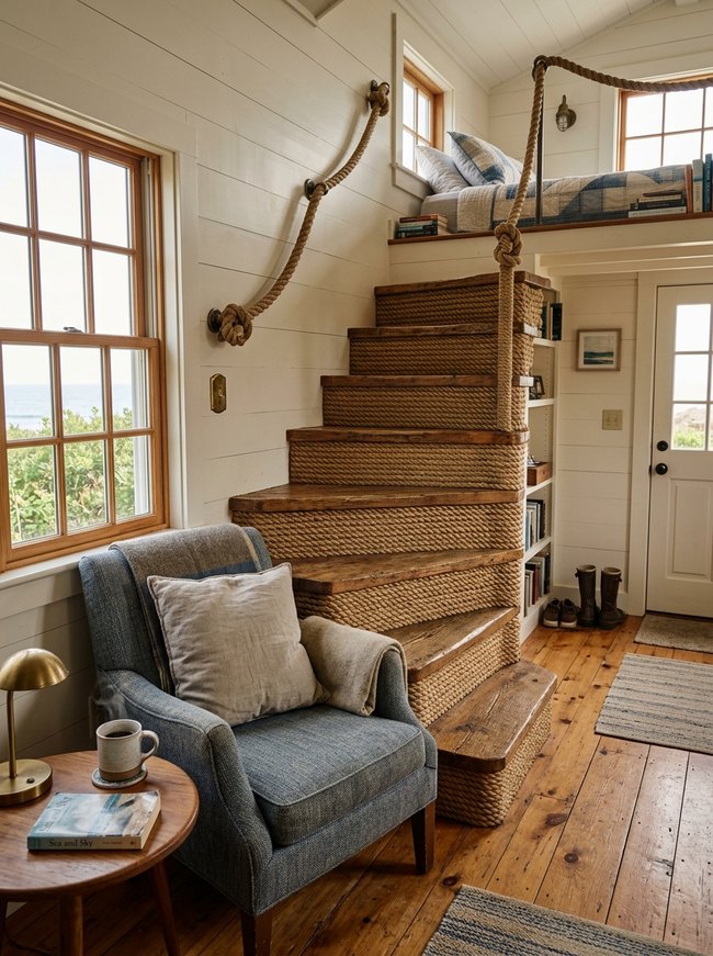 Nautical Rope Staircase Detail