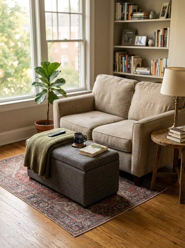Compact Storage Ottoman