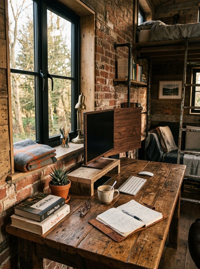 Reclaimed Wood Desk Space