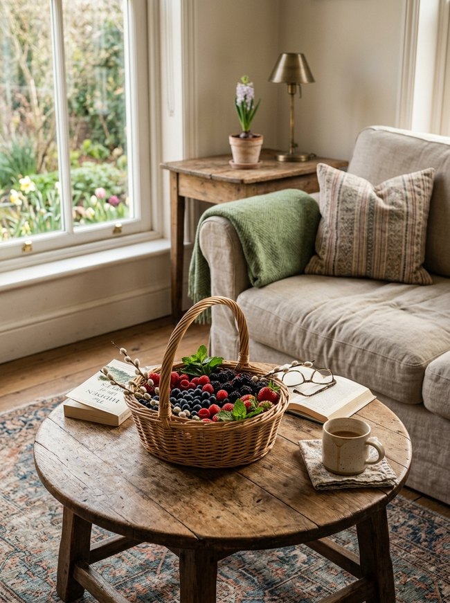 Woven Basket Berry Centerpiece