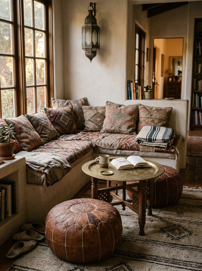 Moroccan Pouf Seating Area