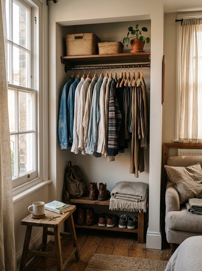 Corner Alcove Clothes Rail