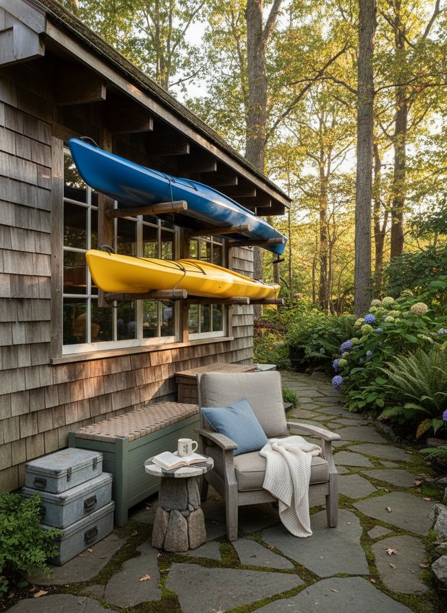 Under-Eave Kayak Rack