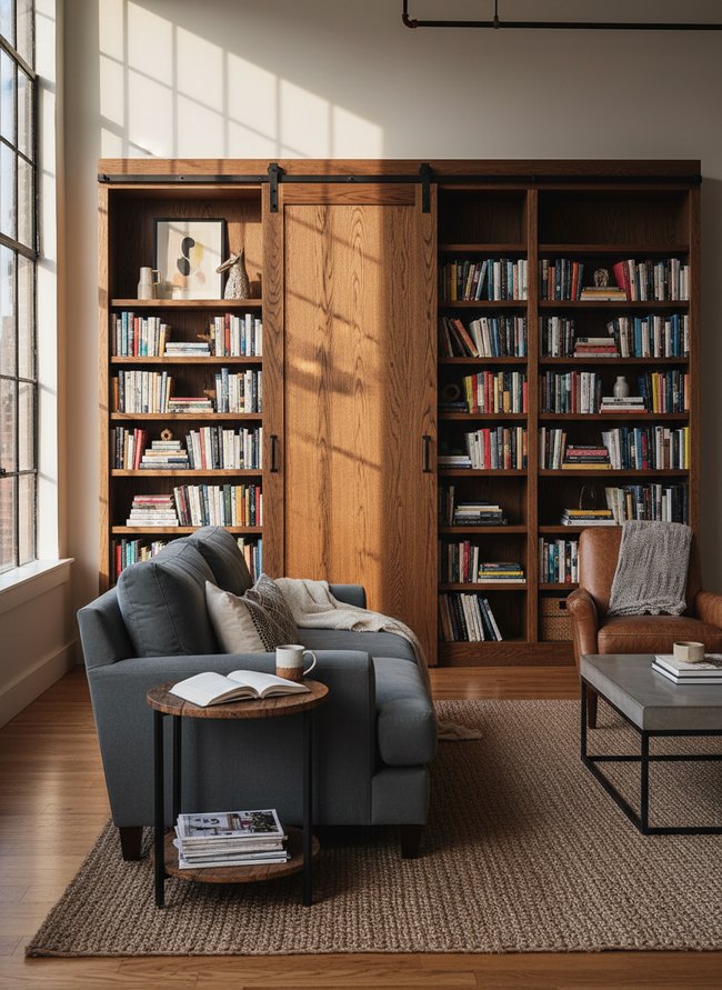 Sliding Bookcase Room Divider