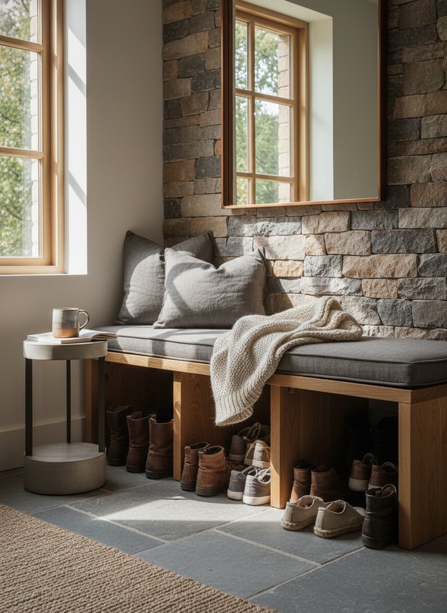 Bench Entryway Shoe Shelf