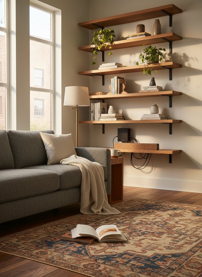 Floating Corner Shelves