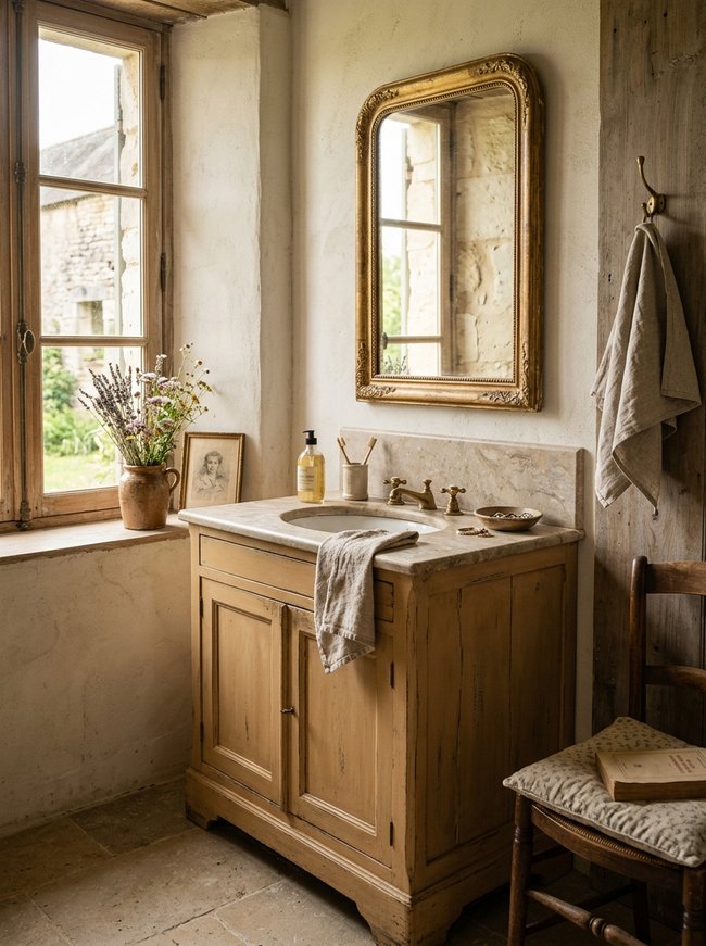 Soft Ochre Bathroom Vanity
