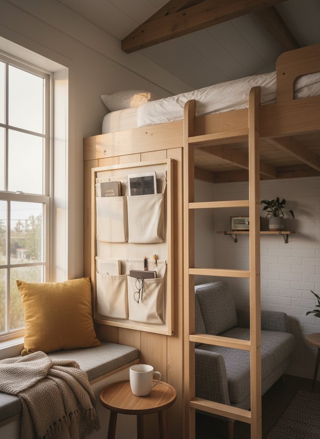 Compact Loft Bed Organizer