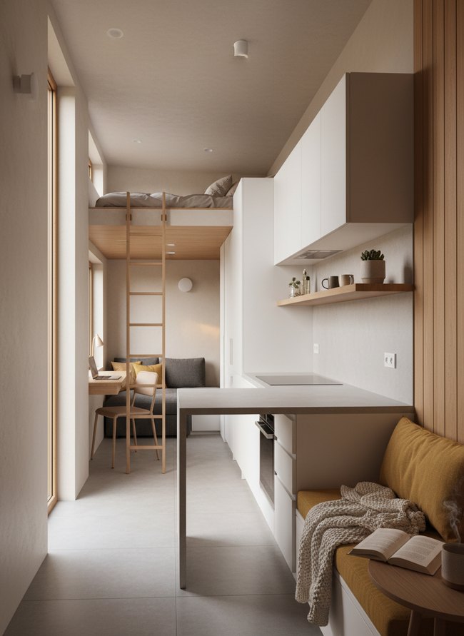 Hidden Cabinetry Studio Kitchen