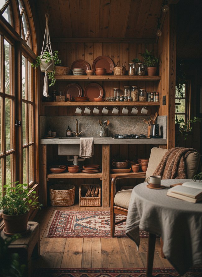 Driftwood Open Shelving