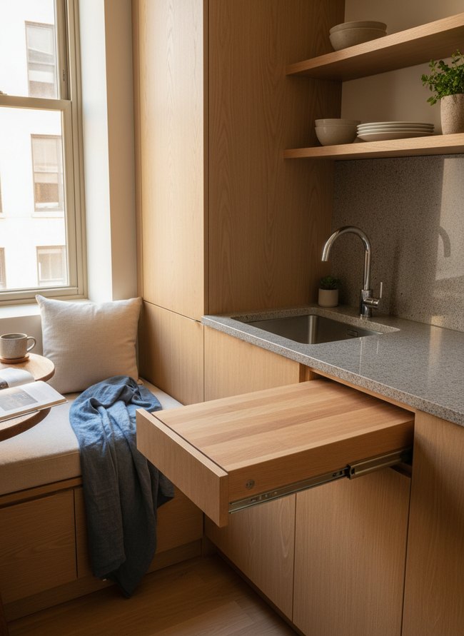 Hidden Pull-Out Workstation