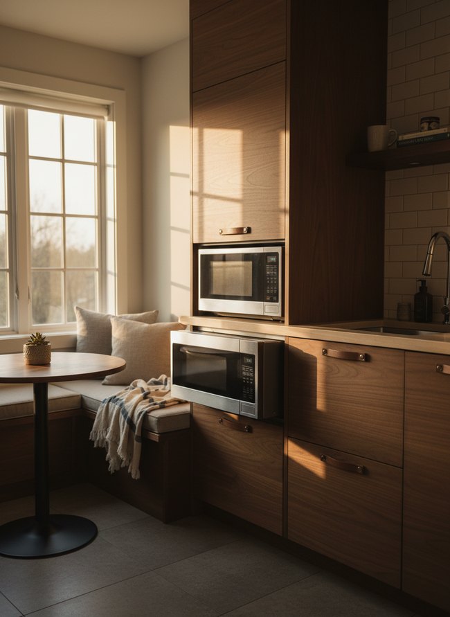 Retractable Door Microwave Nook
